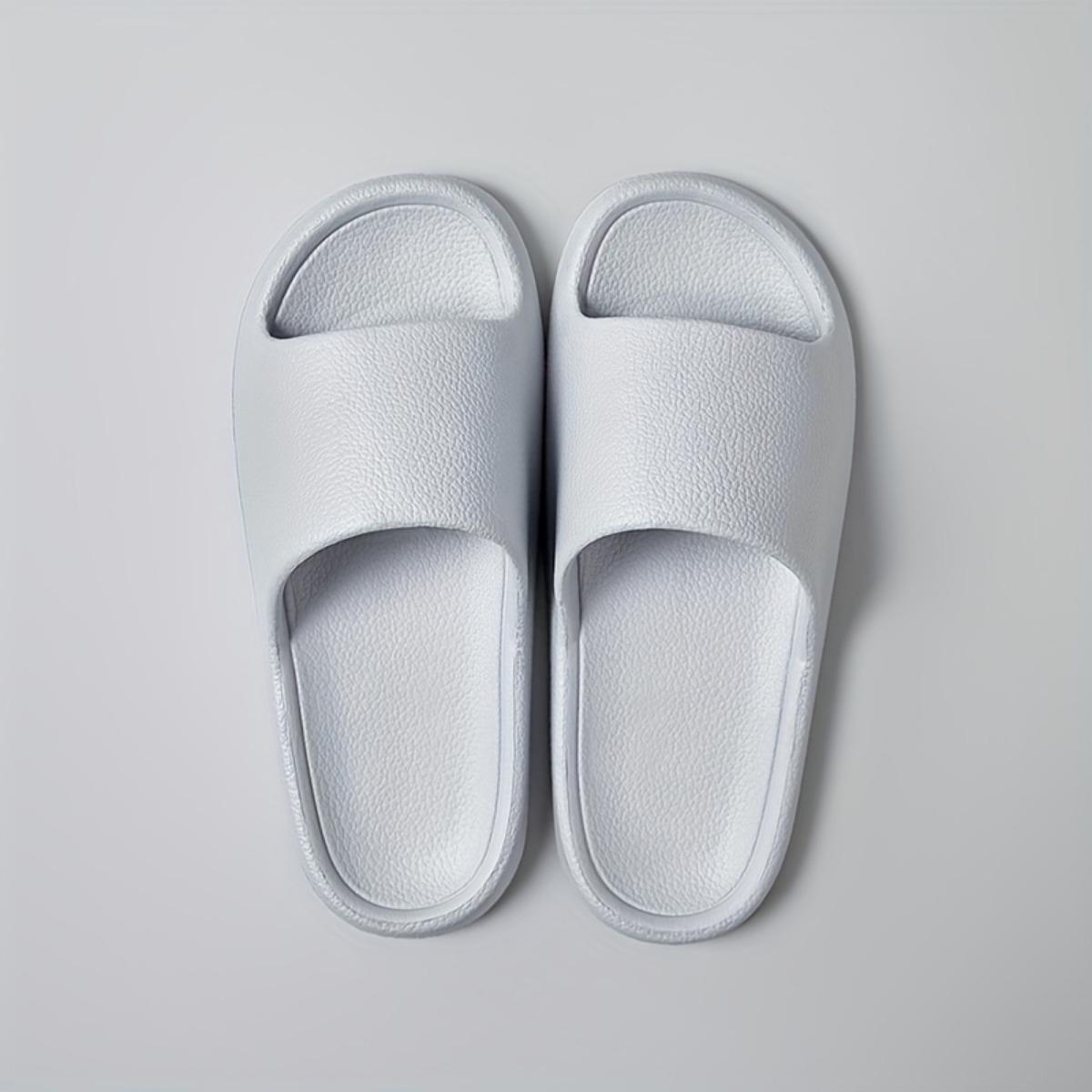 

Жіночі тапочки з товстим низом, нековзкими з EVA, чоловічі повсякденні тапочки, пляжні однотонні домашні та вуличні тапочки для ванної кімнати 36-37 сірий