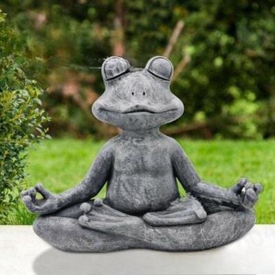 Hagemeditasjonskatt og froskharpiksornamenterBuddhistisk stil dyremeditasjonsornamenter Gårdsplassdekorasjon