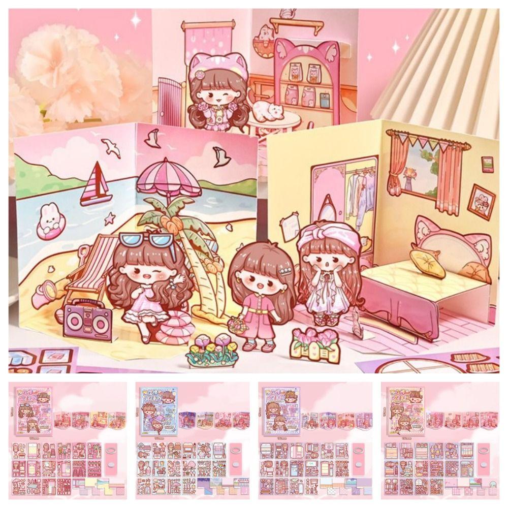

Activity Books Pinch Quiet Book Paper 3D Sticker Book Cute Aki Busy Book Kids