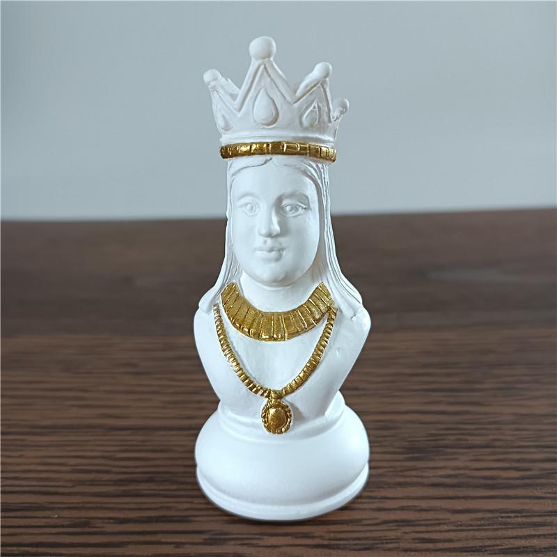 Black & White International Chess Figurines Statue Chess Pieces Board Games Accessories Home Decor Chessmen Ornaments