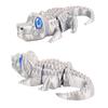 3D Printed Silver Wagging Tail Crocodile, Joints Movable, Novel Multi-Color Printing Technology Gift Small Toy