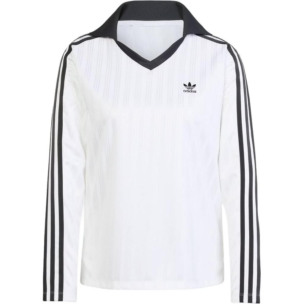 adidas Originals ADICOLOR FOOTBALL JACQUARD Polo Shirt Women's White JD2605