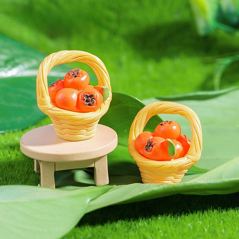 Mikro krajina, roztomilá simulace, ovoce, jídlo, hrací košík, tomel, pryskyřičná dekorace, DIY dekorace, dekorace stolu