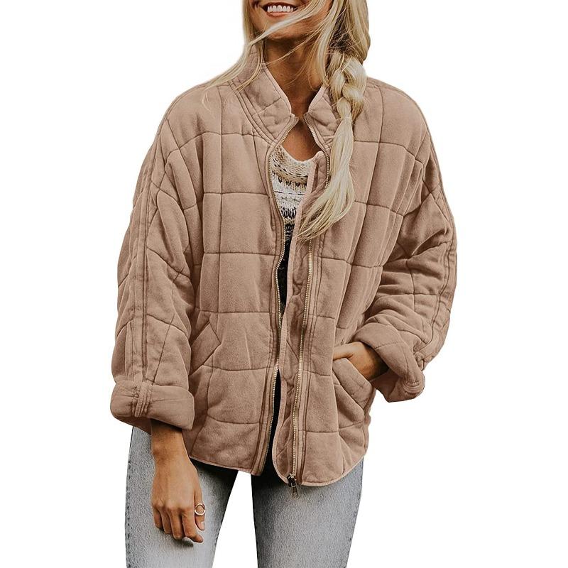 QICED Damen Vintage Casual Einfarbig Druck Herbst Winter Langarm Jacken & Mäntel