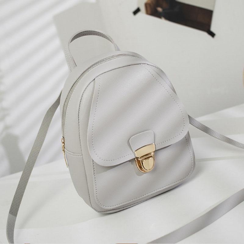 Mini Mochila Feminina Mochila de Couro PU Mochila Escolar Bolsa de Mão Bolsas de Ombro