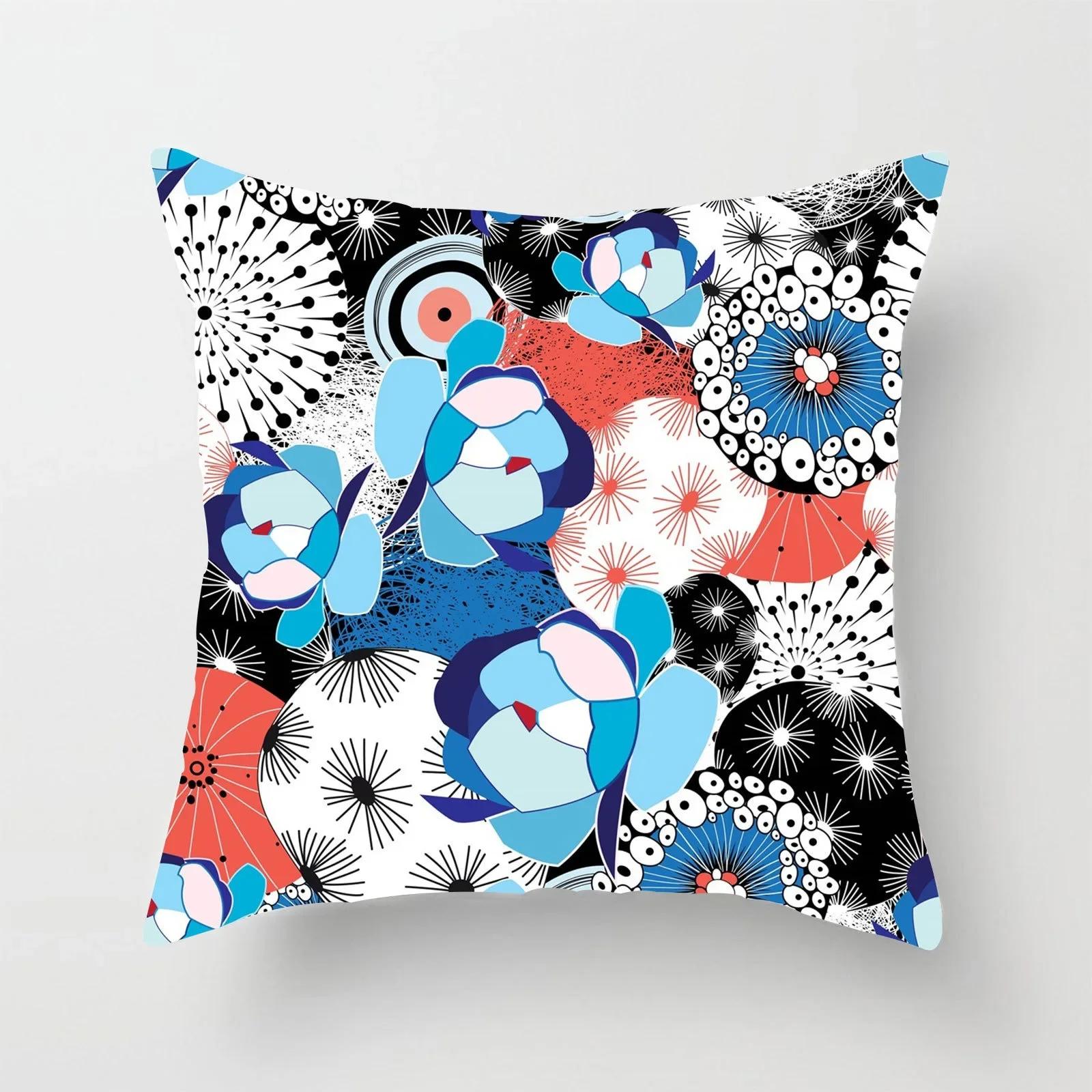 

Подушка для эркерного окна, цифровая печать, наволочка на подушку с цветочным принтом, роскошный домашний декор, чехол на диванную подушку 66x66cm