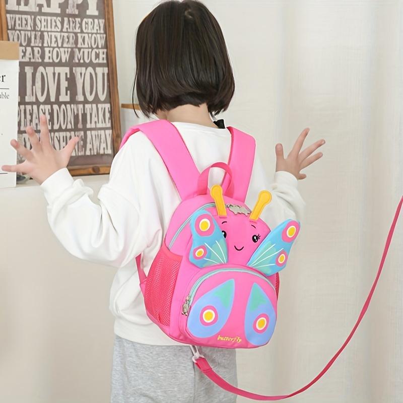 Zaino Carino a Forma di Farfalla Cartoon Adatto alle Bambine in Età Prescolare | Leggero Chiusura a Zip Spallacci Regolabili Non Foderato