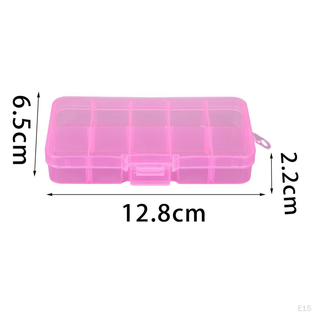10 Compartments Plastic Storage Box Sewing Craft Accessories Container Sturdy Compact Multipurpose