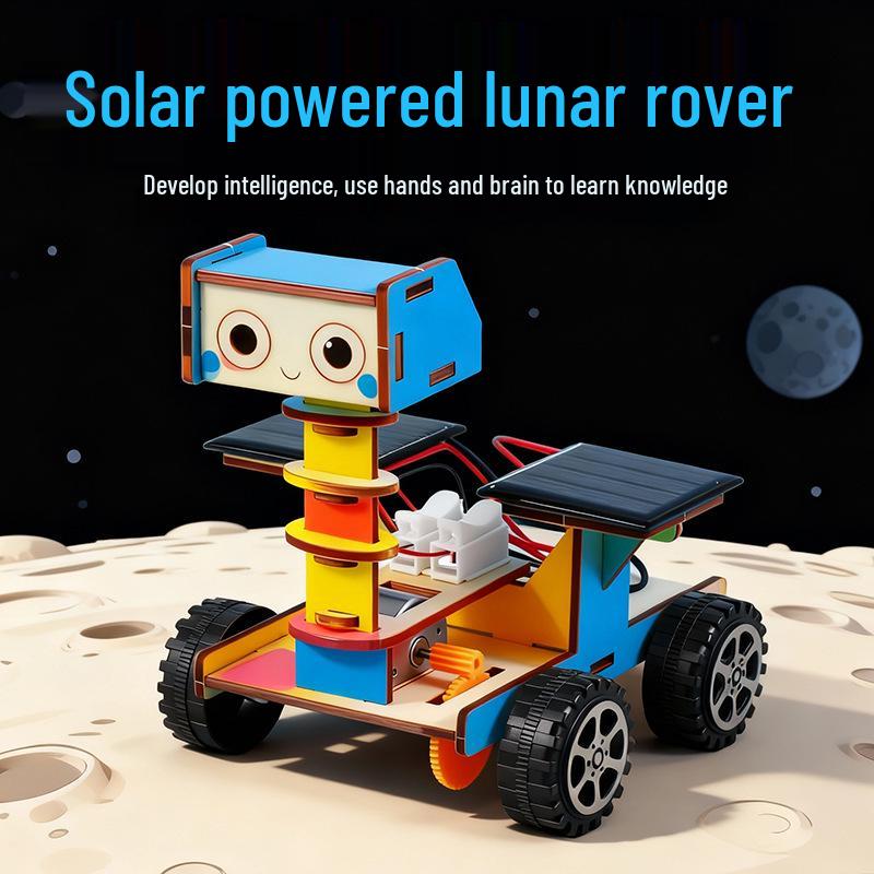 Solar-Powered Lunar Rover STEM Educational Toy for Kids - Handmade DIY Science Experiment Model