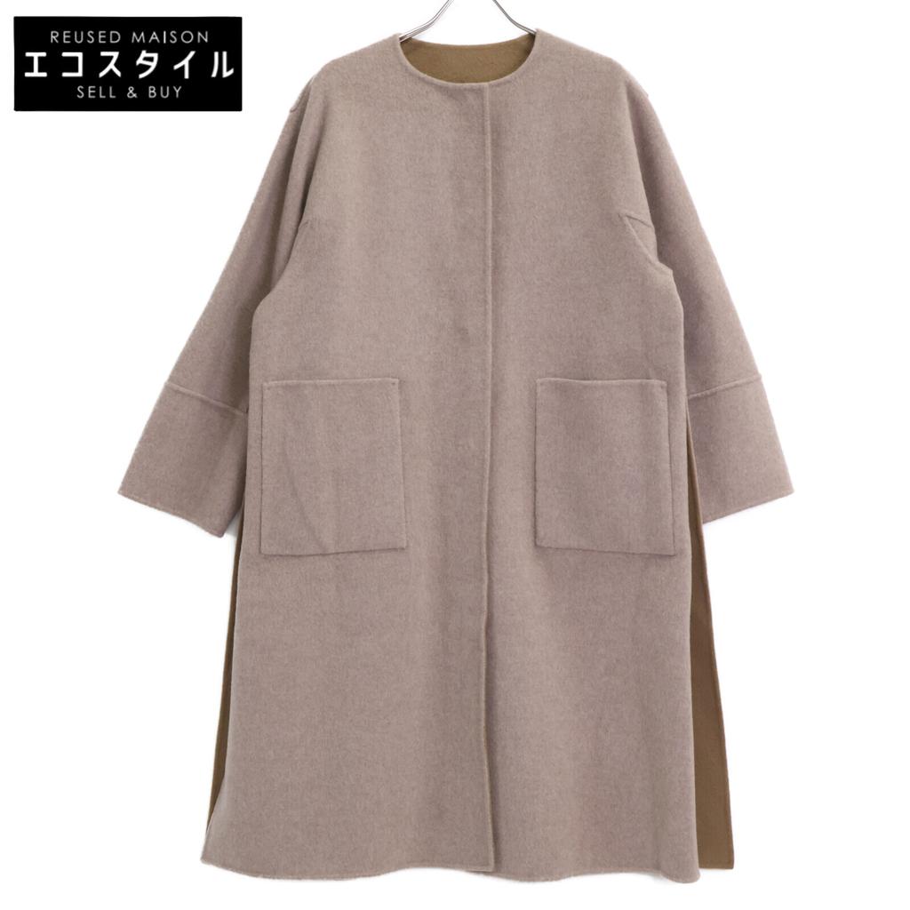 ADORE Beige collarless long coat coat 36 beigeUsed
