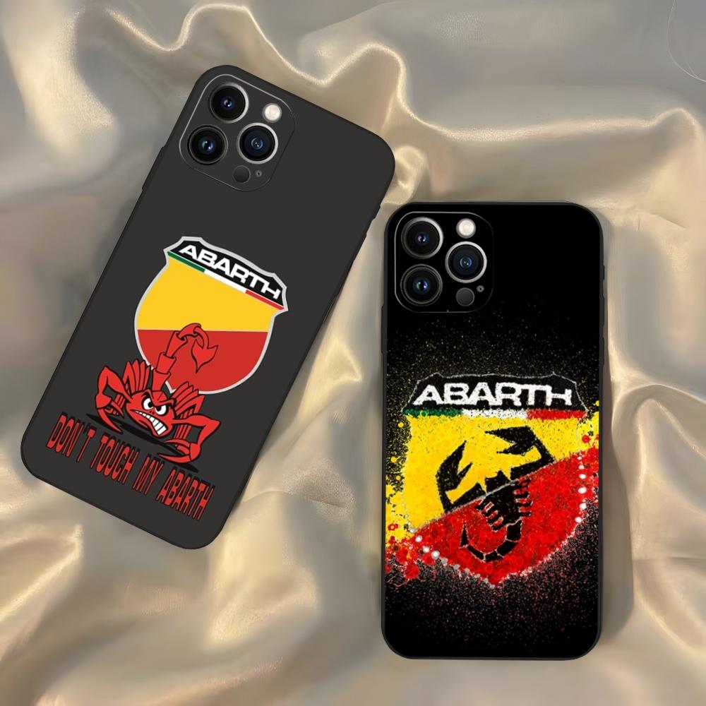 ABARTH Italy Car Phone Case for Iphone 16 15 14 13 12 11 Pro Max Xr X Xs Mini 8 Plus SE 2022 Black Soft Silicone Cover
