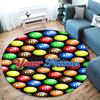 M&M's Custom Name Round Area Rug,Carpet Rug for Living Room Bedroom Sofa Playroom Decor,Non-slip Floor Mat