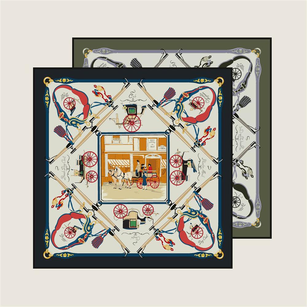 Silk Scarves Wraps Leather Boots Printed Twill Silk Scarf Women Shawls Luxury Design Hijabs Fashion Square Curled Shawl