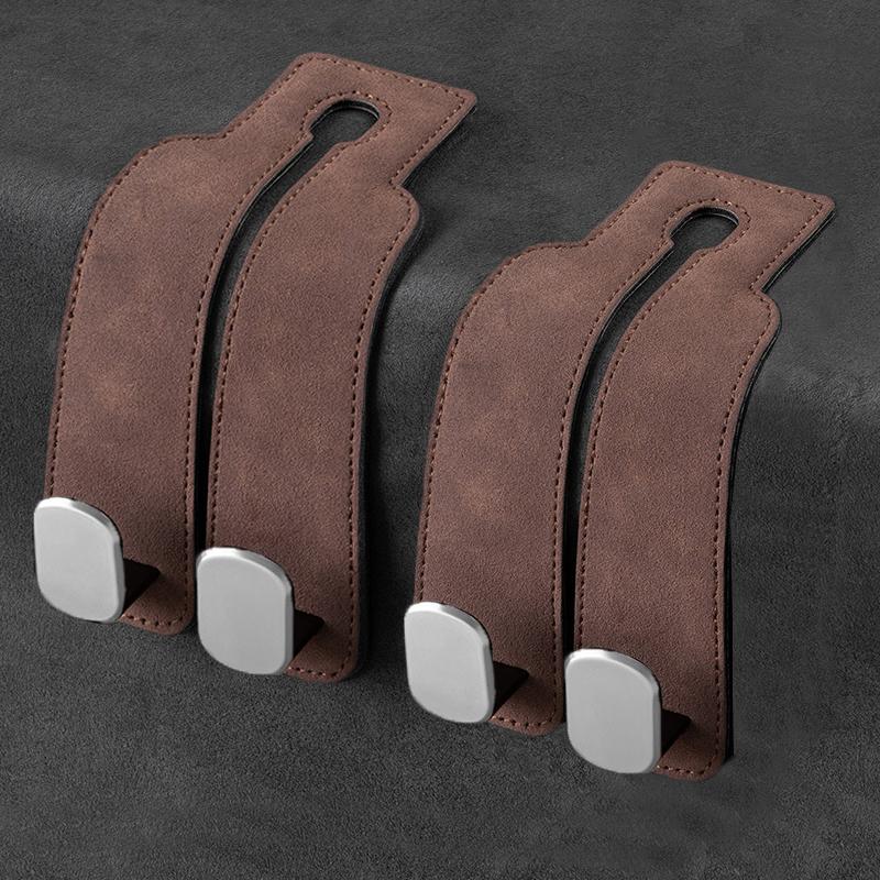 Auto Kopfstützen Taschenhaken Aufhänger Auto Rücksitz Halterung Handyhalter Leder Rücksitz Hängende Doppelte Handtaschenhaken Zubehör