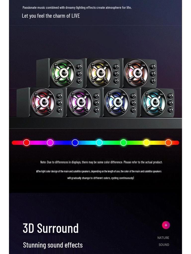 Universal Bluetooth Wired Desktop Speaker with Creative Design