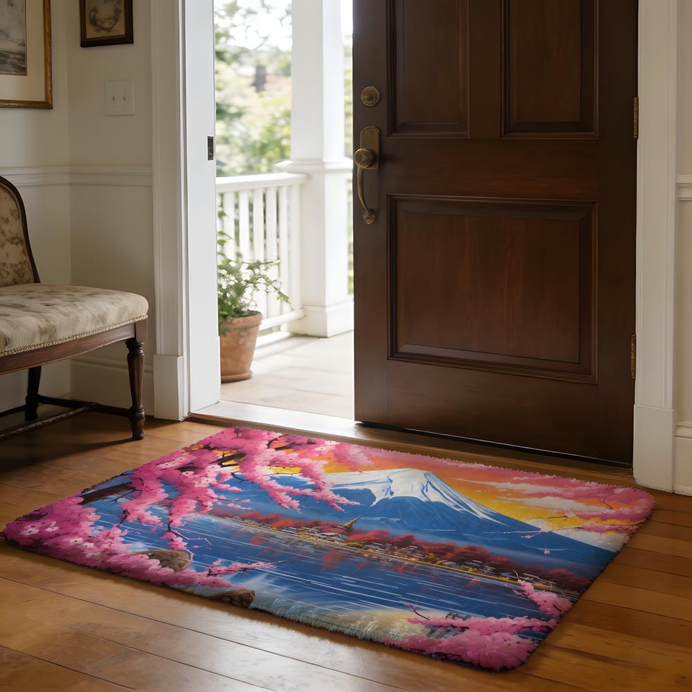 Mount Fuji Floor Mat Soft Flannel Absorbent Mat Non-Slip Rug Home Bedroom Bathroom