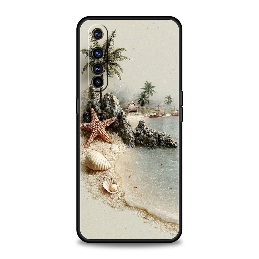 Ocean Coastal Seashell Seaweed Pattern Case For Realme C67 C63 C55 C53 C35 C25 C21 GT 3 5 6 10 11 12 13 Pro Soft TPU Phone Cover