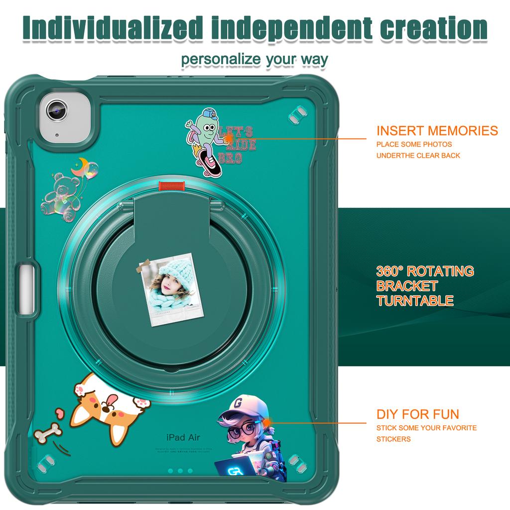 For iPad Air 11 (2025)/(2024)/Air (2022)/(2020)/Pro 11 (2022)/(2021)/(2020)/(2018) Case Rotary Kickstand Tablet Cover