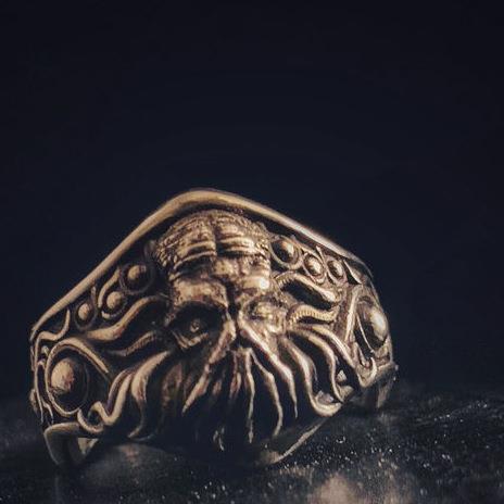 Pierścień Cthulhu Męski Modny Pierścień Snu Regulowany Pierścień Ciemna Magia Mityczna Biżuteria