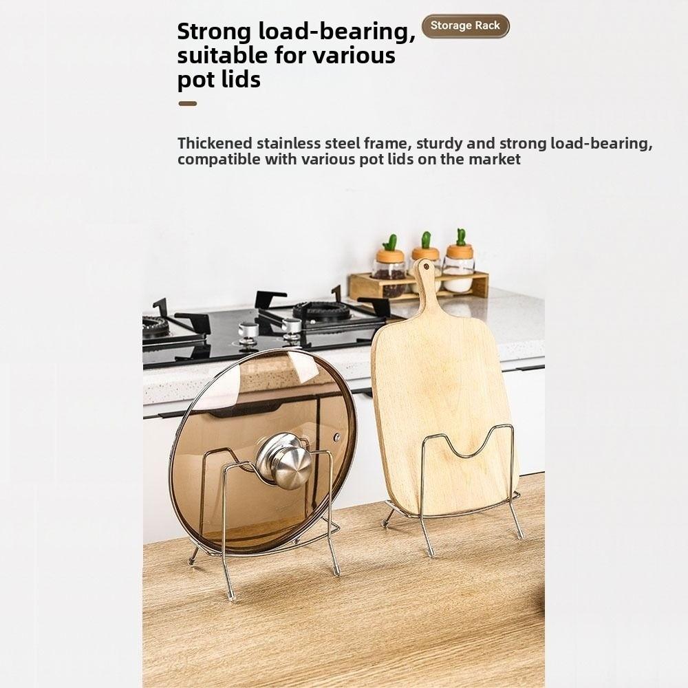 Thickening Pot Lid Stand Stainless Steel Pan Cover Shelf Useful Cutting Board Holder