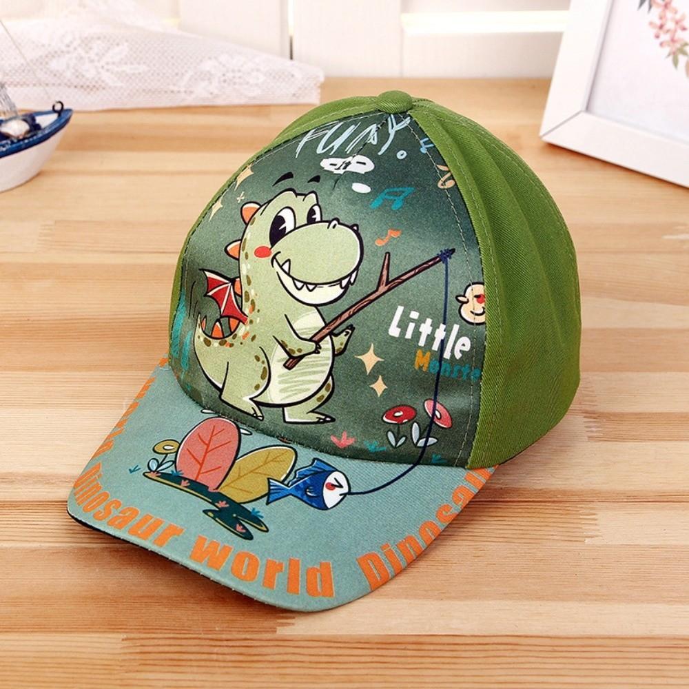 Breathable Cartoon Print Cap Cotton Child Sun Hat Fashion Kids Dinosaur Baseball Cap Gifts