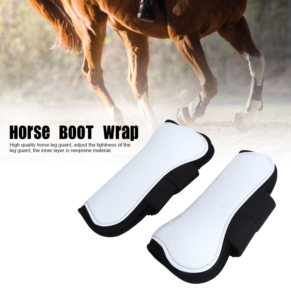 2PCS White Horse Jumping Leg Boot Protection Support Wrap Guard Professional Equestrian