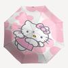 1pc Hello Kitty Pink Flower Pattern Automatic Opening/Closing Umbrella - Portable Three-Fold Design with 8-Bone Iron Frame, Outdoor, Gift for Fans, Tr