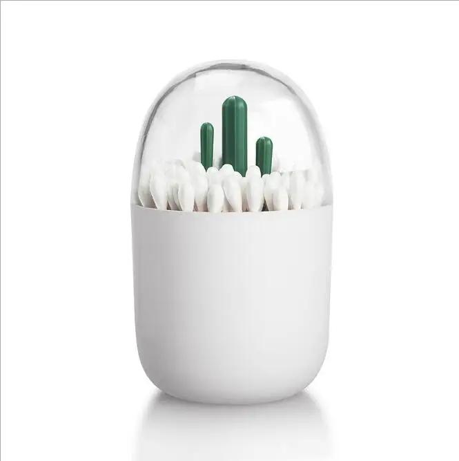 Creative Toothpick Holder Plastic Cotton Swab Holder with Cute Mini Rabbit Cactus Trees Cute Beautiful and Simple