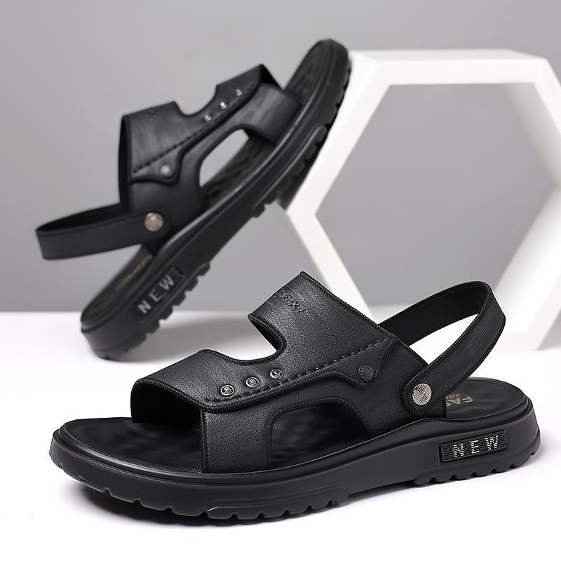 Sandalen Herren 2025 neu Oberbekleidung Fahren Dual-Purpose Herrensandalen Latexpolster weiche Sohle große Größe Strandschuhe
