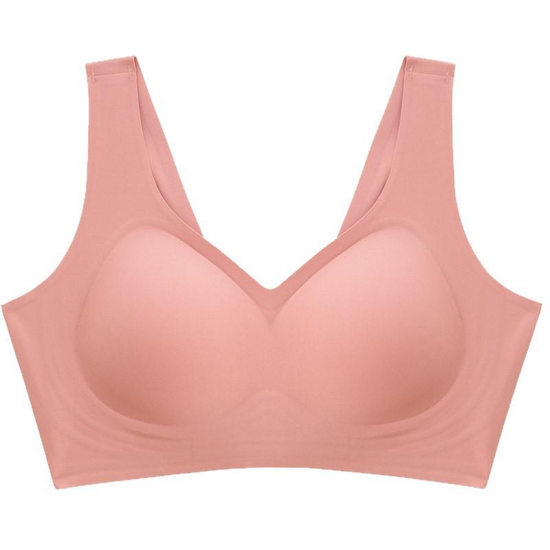 Large size European and American steel rimless full cup thin large chest gathered seamless bra underwear