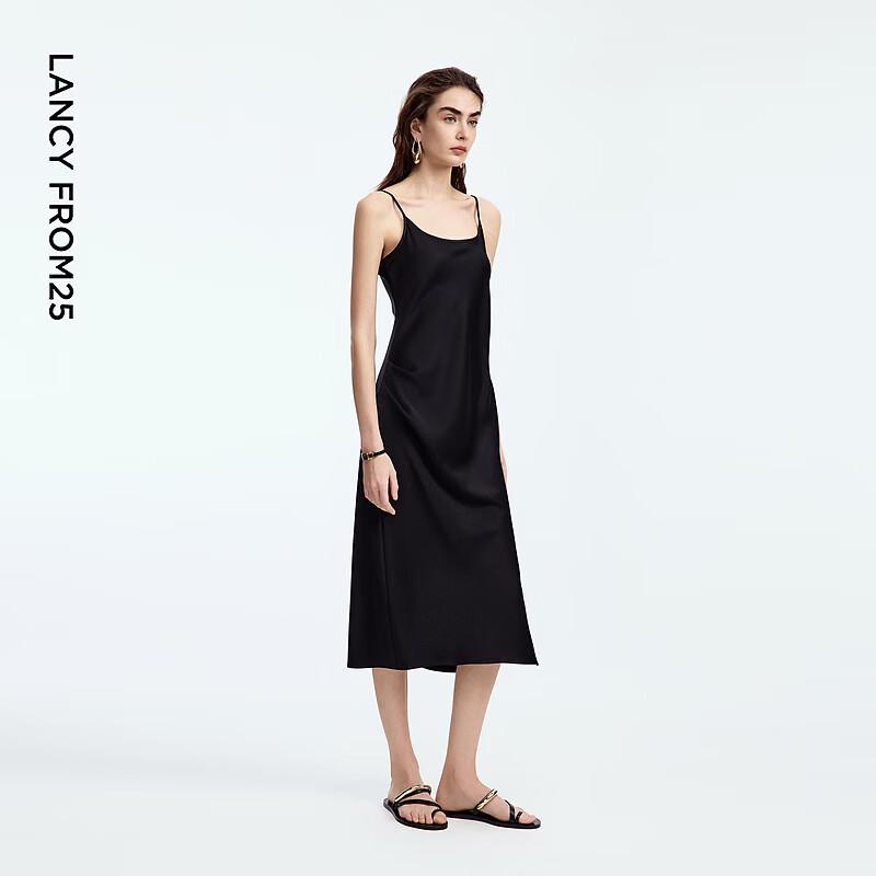 LANCY Triacetate Elegant Cooling Strap Slip Dress