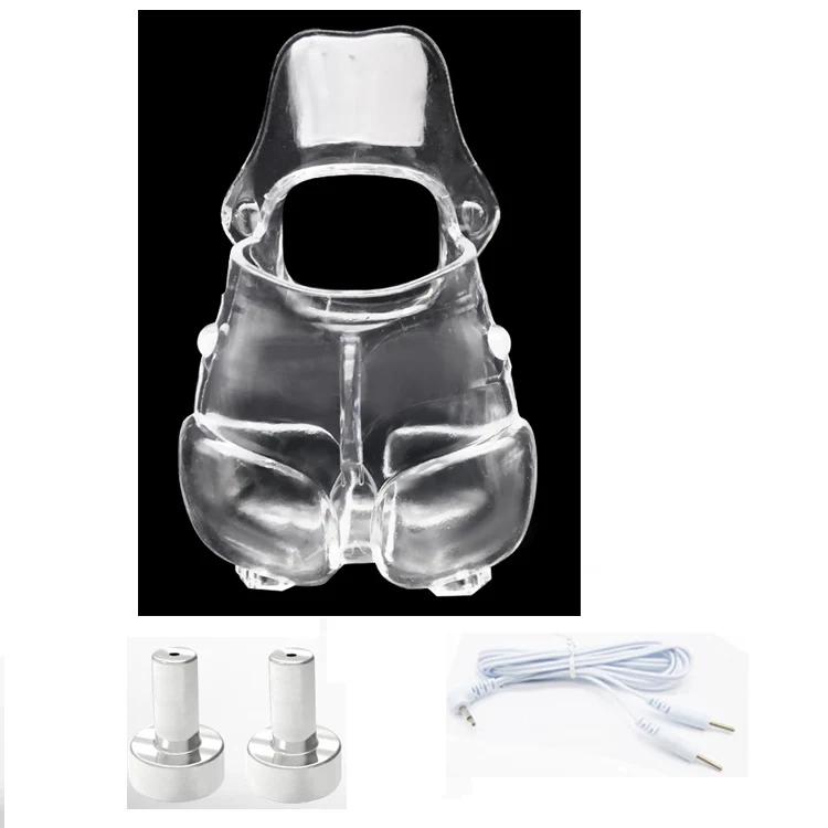 Manyjoy Second-generation Electro Shock TPR Cock Cage Penis Stimulate Ball Stretcher Scrotum Bondage Power Supply Bondage Male