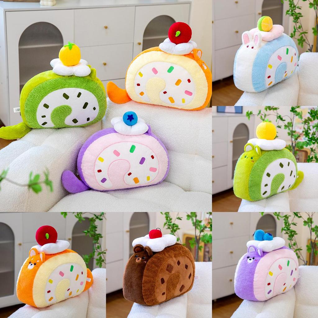 Plush Swiss Roll Cake Pillow With Pp Cotton Filling For Couples Christmas Gift