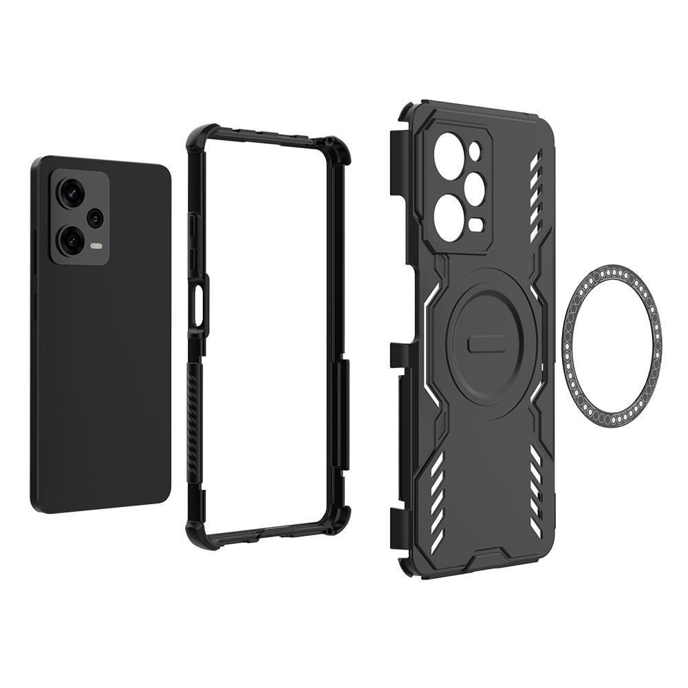 For Xiaomi Redmi Note 12 Pro 5G Magnetic Case Butterfly Armor Hollow Heat Dissipation PC+TPU Phone Cover