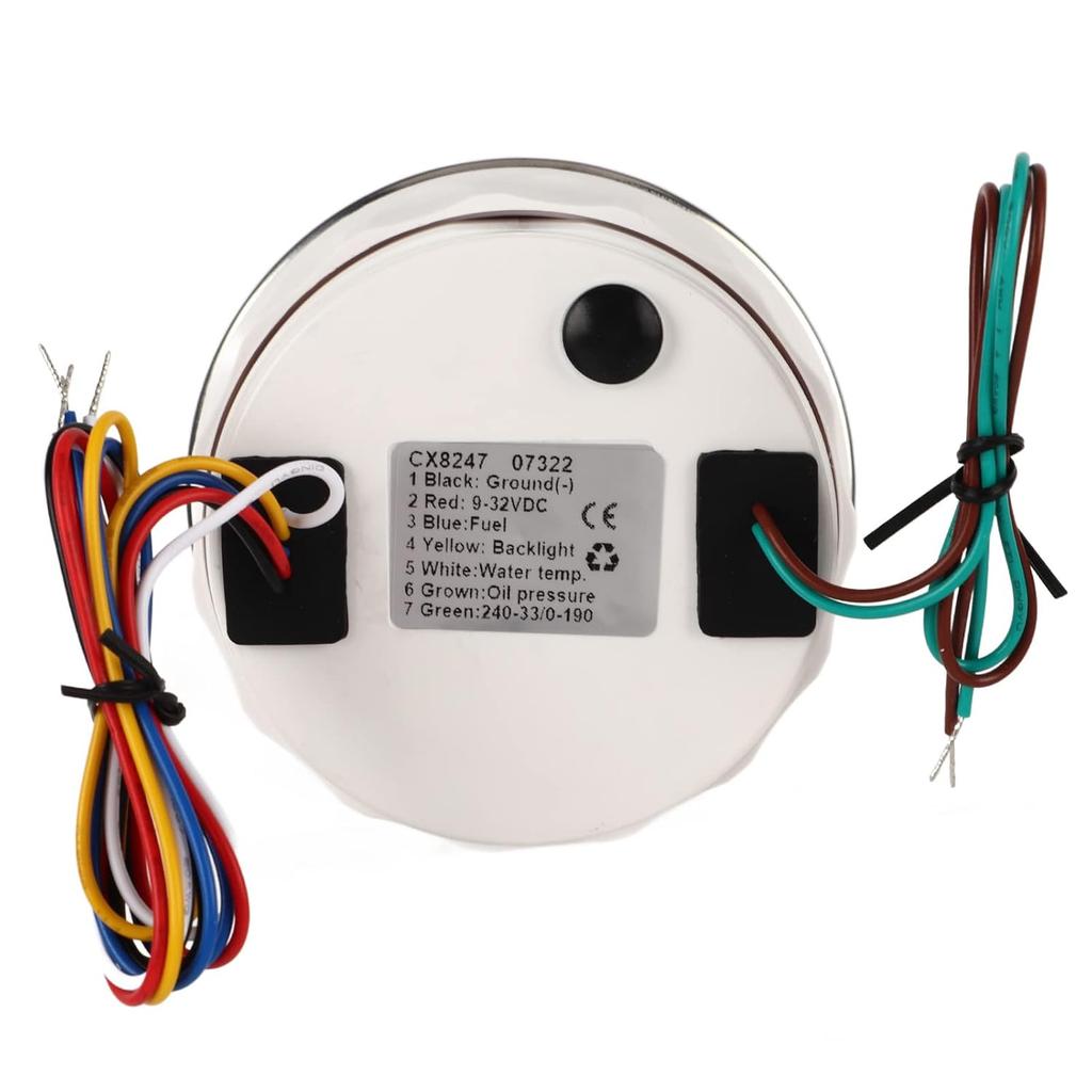 Fuel Gauge, Rpm Gauge, Stainless Steel 85mm 4 in1 Universal Guage Fuel Level Oil Pressure Water Temp Meter Tachometer Gauge Fuel Pressure Gauge for