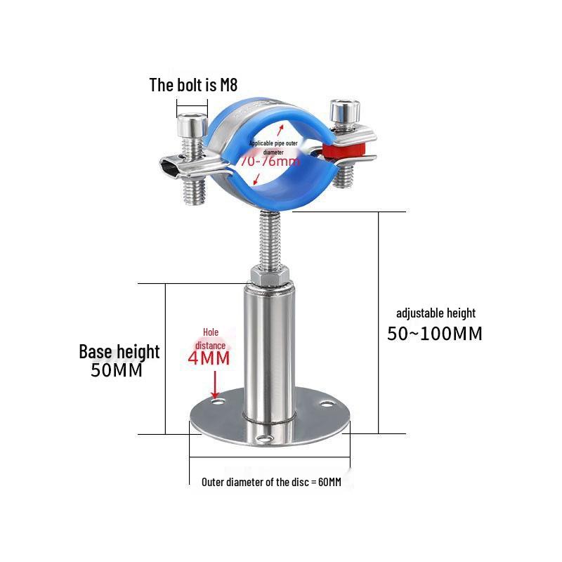Stainless Steel Pipe Fixing Bracket Clamp for Gas and Water Pipes