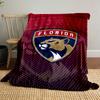 "Florida Panthers Logo auf rotem Hintergrund" Gemustertes Plaid, Flanell, für alle Jahreszeiten geeignet, Heimdekoration, warm und kuschelig