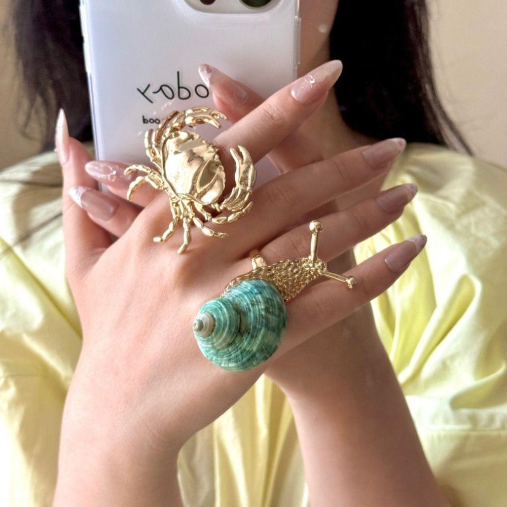 Korean Style Shell Snail Ring Jewelry Accessories Bohemia Finger Ring Ocean Animal Ring Couple