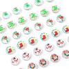 1Pcs 19mm Christmas Series Transparent Coloured Glaze Beads Hand-Painted Drop Oil Flat Round Beads For Jewelry Making DIY Charm Decoration