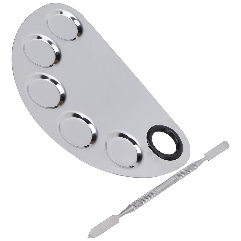Makeup Mixing Palette Stainless Steel Spatula Paint Pigment Lipstick Color Blending Plate