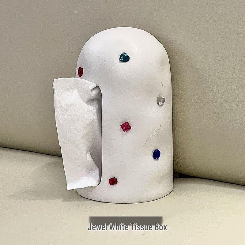 Ceramic Cylindrical Gem Tissue Box