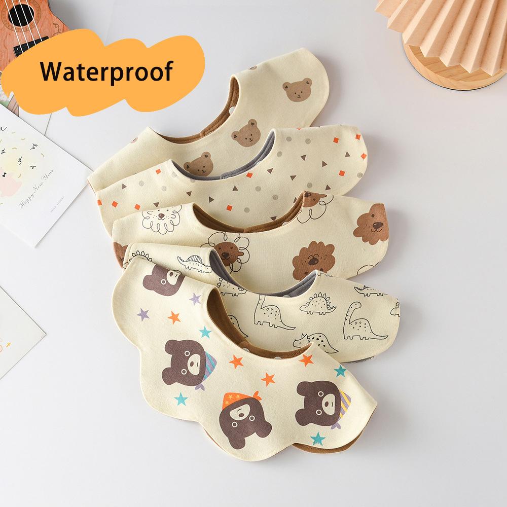 New Waterproof Two-sided Usable Baby Feeding Drool Bib Infants Wave Petal Saliva Towel Soft Burp Cloth For Toddler Kids Bibs