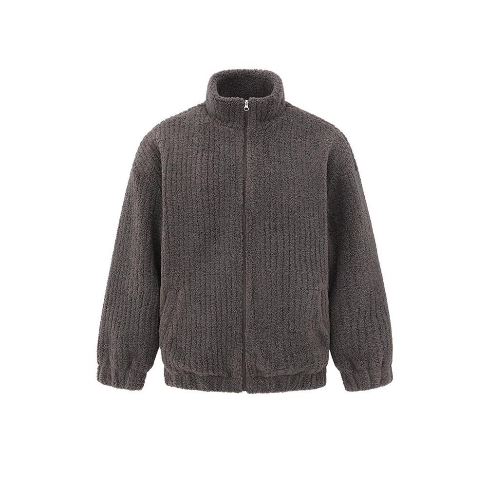 Unisex Lammwolle Baumwolljacke - Winterlich Warm, Trendiger Koreanischer Stehkragenmantel