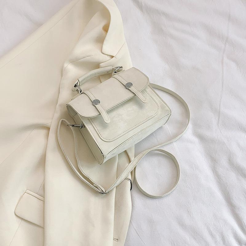 Korean Version of Fashionable Texture Versatile Ins Handbag 2025 Spring and Summer New Foreign Style Solid Color Messenger Bag Small Square Bag