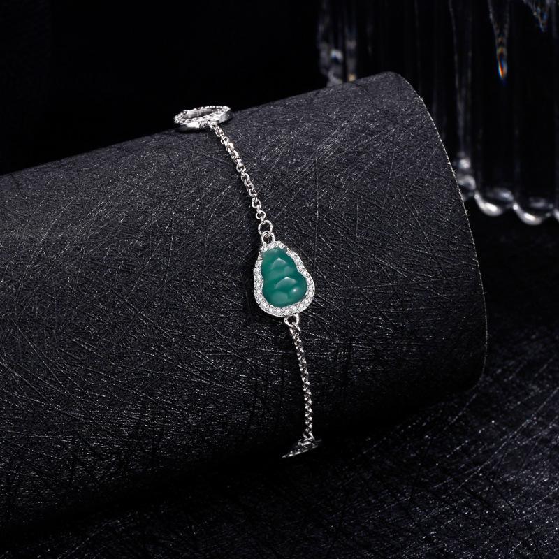 

Браслет из тыквы Blue Water Jadeite, женские китайские ретро-элегантные аксессуары высокого класса из жадеита, украшения для рук