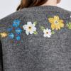 Sweater Cardigan Women's Spring and Autumn Flower-embroidered Knitted Cardigan Casual Loose Sweater Coat Top