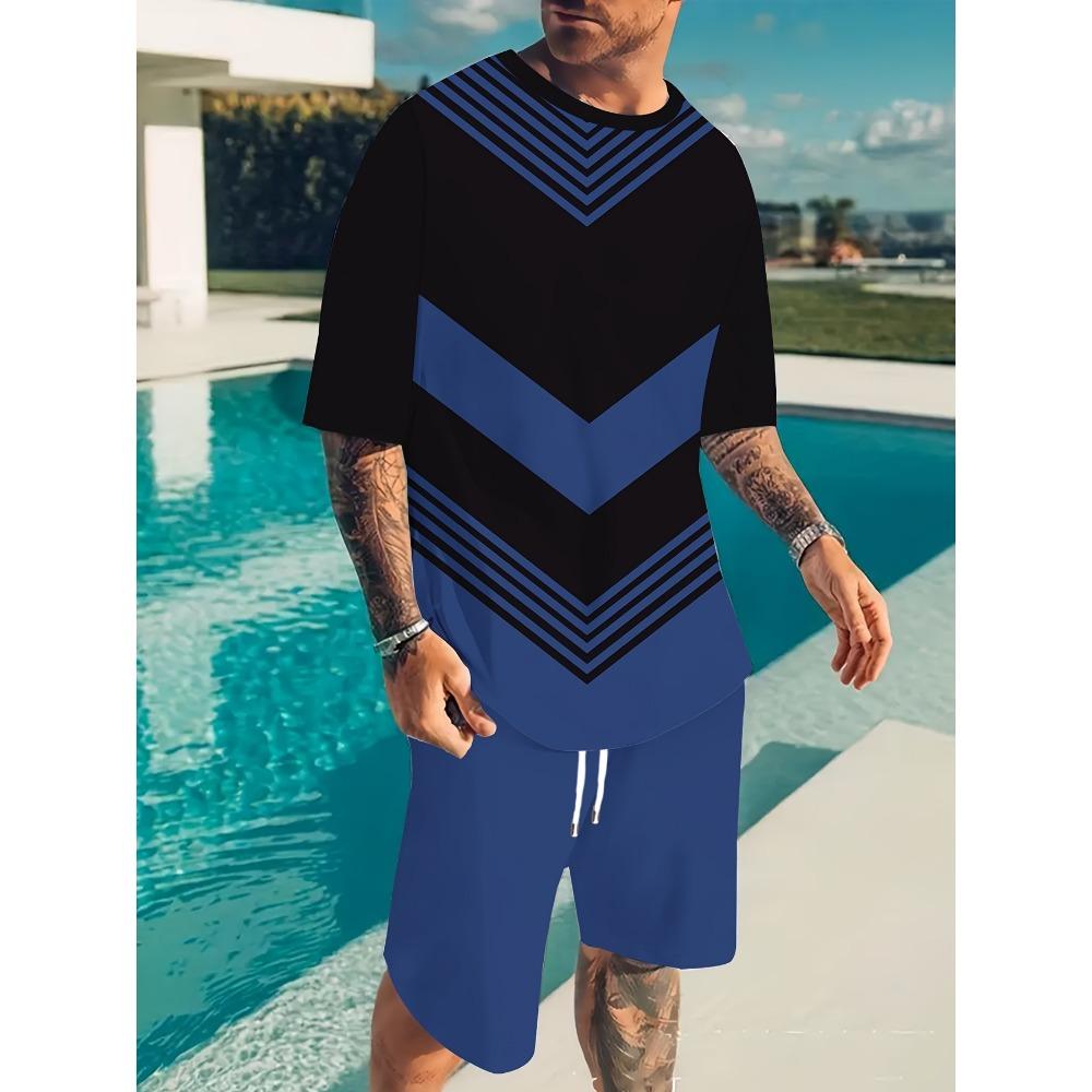 Large 3D digital printed men's summer casual suit