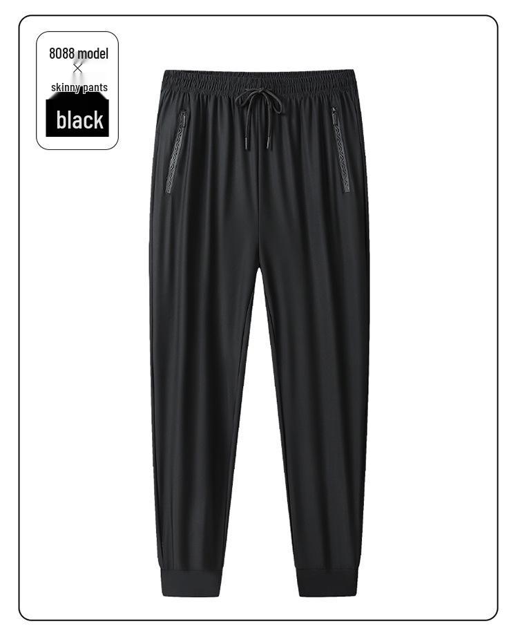 

Men s Summer Ice Silk Quick-Dry Casual Joggers: Lightweight, Breathable, High Elasticity, Thin Style 3XL [150-170 lbs]