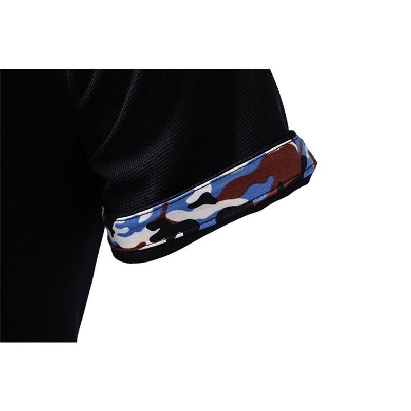Summer Men's Solid Color Splicing Polo Shirts Short Sleeve Breathable Casual Contrast Color Lapel Collar Streetwear Basic Tops