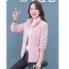 Autumn and Winter Coat Women's Fleece Short Loose Large Size Warm Sports Outdoor Stand-up Collar Coral Fleece Cardigan Sweater Women